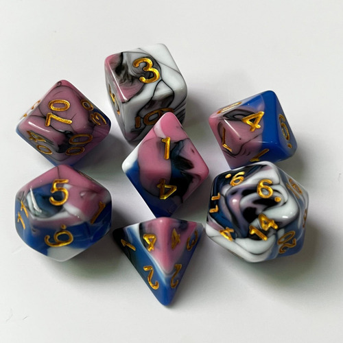 2 Juego De 7 Dados Poliédricos Para Suministros De Fiesta,