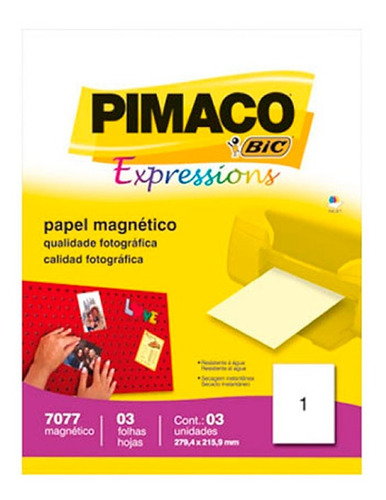 Etiqueta Pimaco Magnetico Carta Branco 7077