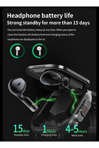 Nuevos Auriculares Bluetooth Smartwatch 2 En 1, Mul Watch