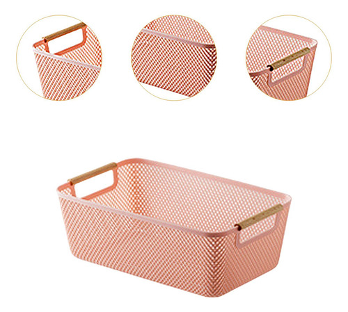 Cesta Del Organizador De Almacenamiento Hueco Cesta Rosa S