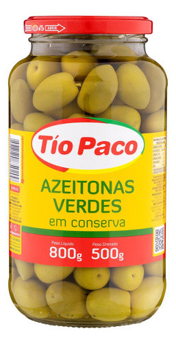 Azeitona Verde em Conserva Tío Paco Vidro 500g