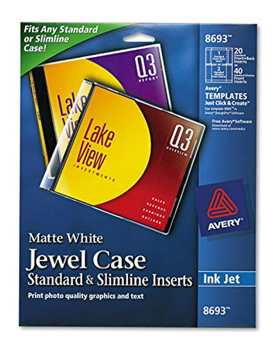 Inyección De Tinta Cd/dvd Jewel Funda Para Encartes, Matte W