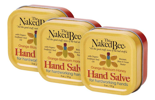The Naked Bee Azahar Miel Salve De Manos, 2 Oz - 3 Pack