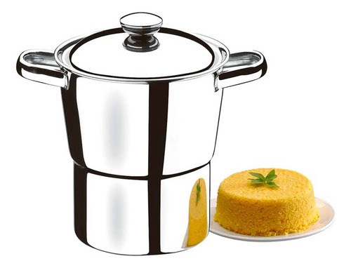 Cuscuzeira De Aço Inox 16cm X 16cm X 20cm - Lyor