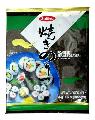 Nori Alga Marinha Para Sushi E Temaki Com 10 Folhas - Sukina