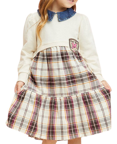 Vestido Infantil Feminino Xadrez, Momi