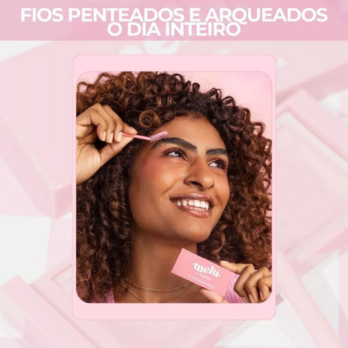Gel Modelador De Sobrancelhas Melu Com Pincel Aplicador Rosa
