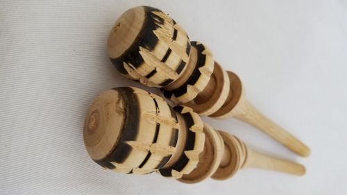 2 Molinillos Madera 100% Artesanal Chico Pino Para Bebidas