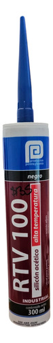 Silicon Alta Temperatura Negro 300ml Rtv 100 Caja Con 10 Pzs
