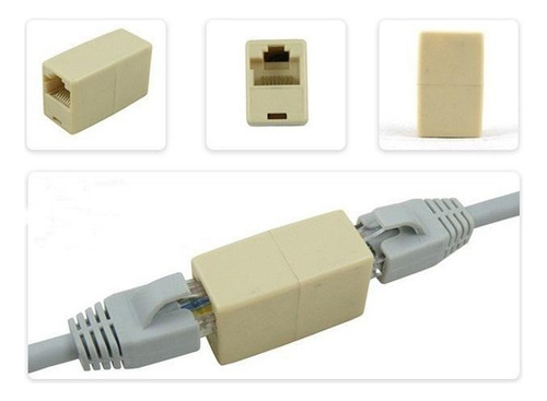 Emenda Cabo De Rede Extensão Internet Adaptador Rj45 Fêmea