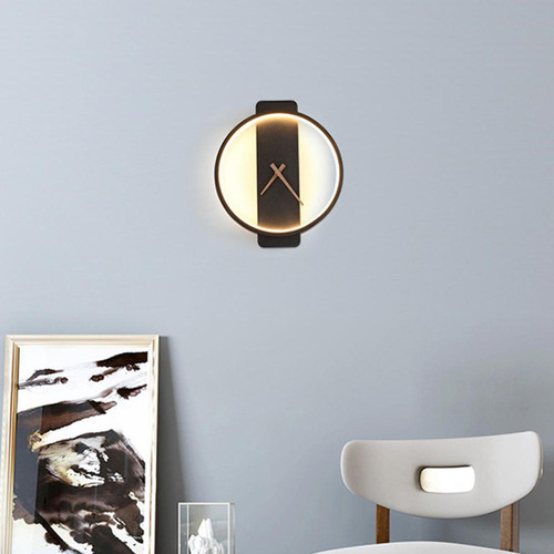 Reloj De Pared Silencioso Lámpara Led Arte De Redondo Negro