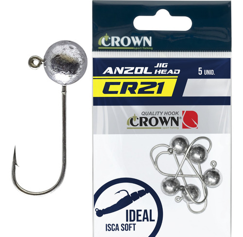 Anzol Jig Head Crown Cr21 N°2/0 7g Cartela Com 5 Jigs