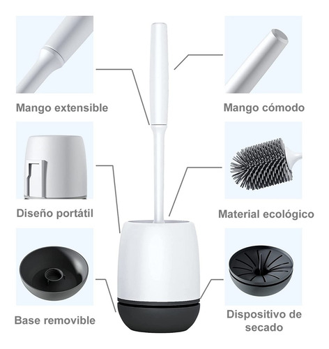 Timotech 2 Cepillos De Inodoro De Silicona Con Soporte