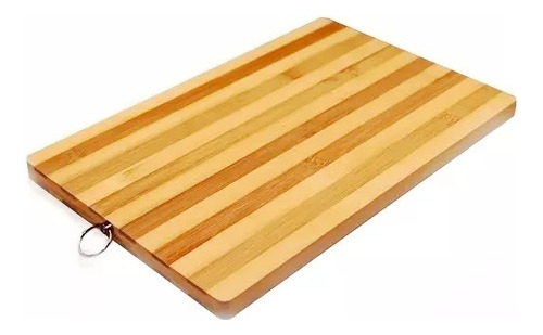 Tabla Para Picar Y Cortar De Madera Bambu Con Aro 30x20 Cm.