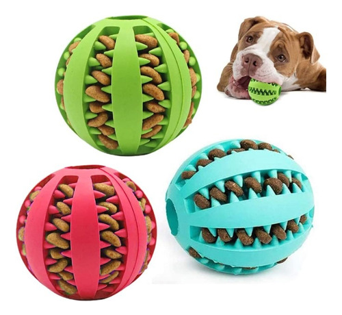 Pelota Juguete Tipo Kong 7cm Perro Grande Rellenable Premio Color Turquesa