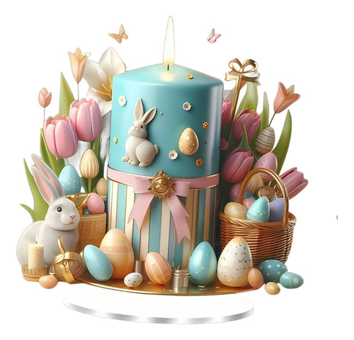 2d Acrílico De Pascua Con Placa De Artesanía De Soporte