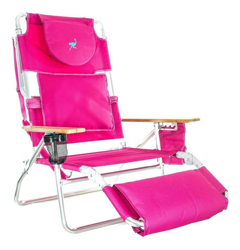 Silla De Playa Reclinable De 5 Posiciones Con Marco En