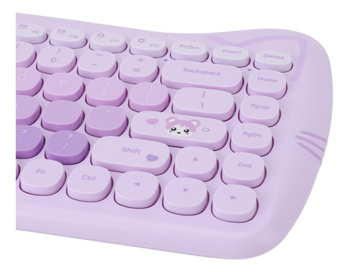 Mouse Sem Fio 2.4g, Teclado De 84 Teclas E Conjunto De 4 Tec