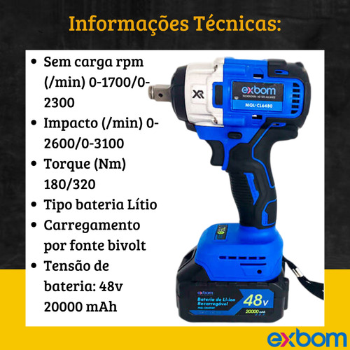 Furadeira Parafusadeira 48v Recarregável Com Maleta Pro