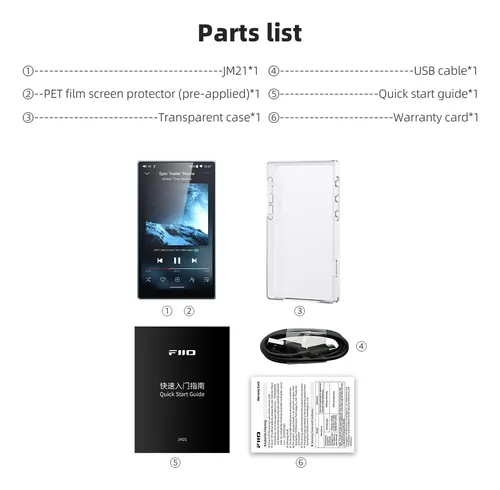 Music Player Jadeaudio/fiio Jm21 Android 13 Hi-res Mp3 Sky B