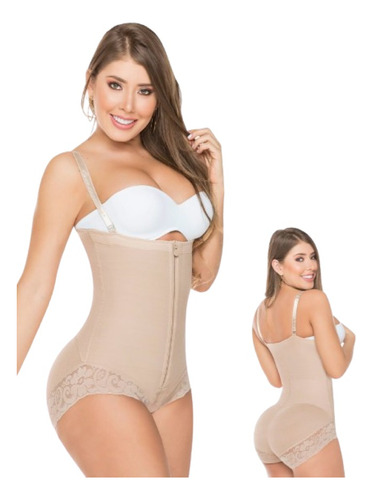 -body Cachetero Strapless Con Encaje Siliconado Ref. 412