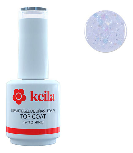 Esmalte Semipermanente Para Uñas Topcoat Glitter #1 Keila