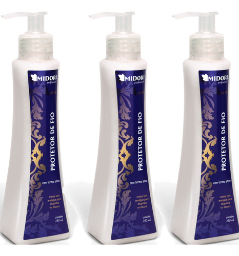 Kit 3 Protetor De Fio Creme Sem Enxague Midori Profissional