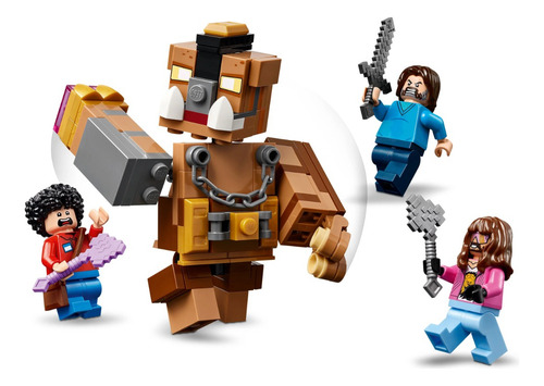 LEGO® Minecraft® El Ring de Combate de la Mansión del Bosque 21272; juguete para niño con figuras de Steve, Garrett, Henry, un zombi bebé, un jinete avícola y un Gran Cerdo; 10+