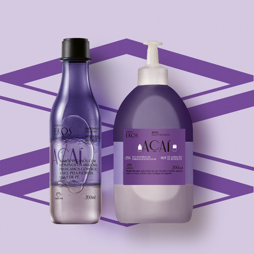 Óleo Andiroba Trifasico + Refil 200 Ml Ekos Natura Açaí