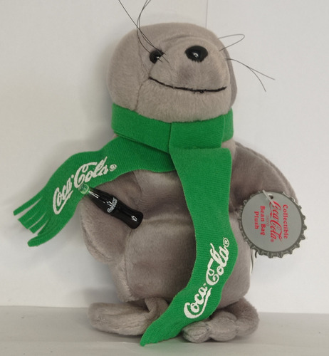 Peluche Foca Coca Cola 1998 Beanie Plush Bufanda Verde