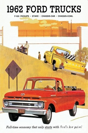 Ford Trucks 1957 - Autos Camionetas Clásicos - Lámina 45x30c