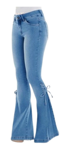 Pantalones Acampanados Mujer Mezclilla Stretch Moda Diseño