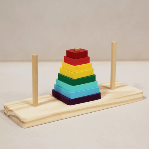Imagen 1 de 4 de Torre De Hánoi Arcoiris - Juego Montessori Para Niños