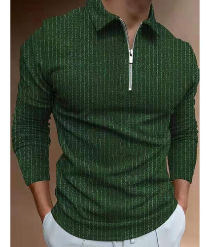 Camisas Polo Masculinas Camisa Casual Com Zíper Camisetas To