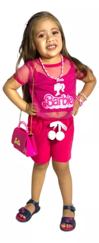 Kit Conjunto Infantil Barbie Short Blusa Mini Blogueirinha