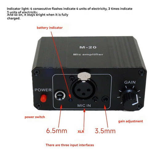 Amplificador De Micrófono Condensador I3dynamic M-20 Audio 4