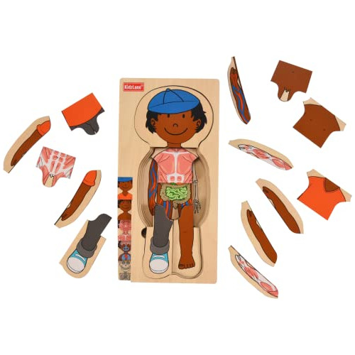 Kidzlane African American Boy Wooden Mi Rompecabezas Zfvxd