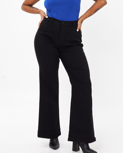 Jeans Oxford Elastizado De Mujer Tiro Alto Talles Especiales