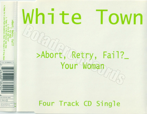 White Town Abort, Retry, Fail? Your Woman Cd Single 1997 Uk Estándar (Usado)