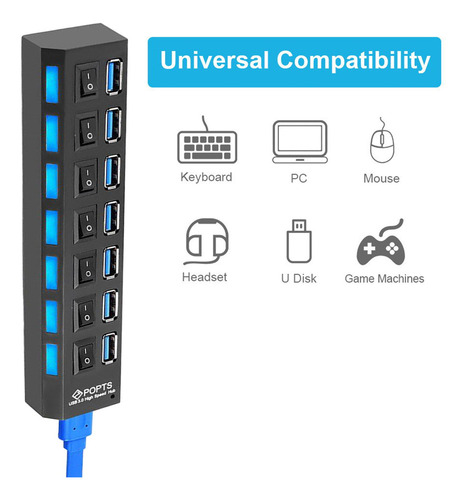 El Divisor Usb 3.0 Multi Usb Utiliza Un Adaptador De Corrien
