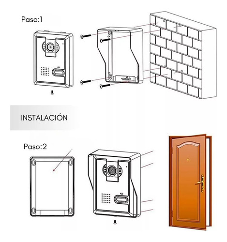 Citofono Timbre Video Portero Vision Nocturna Monitor Camara El Sistema De Timbre Intercomunicador De Vídeo Dispone De Cámara Y Monitor Lcd Cámara De Visión Nocturna De 700tvl Cmos De Alta Resolución