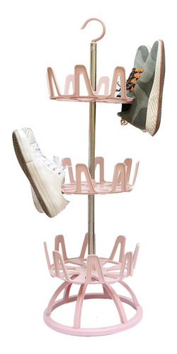 Zapatera Estante Base Zapatos 1-3 Niveles Colgable 12 Pares Color Rosa