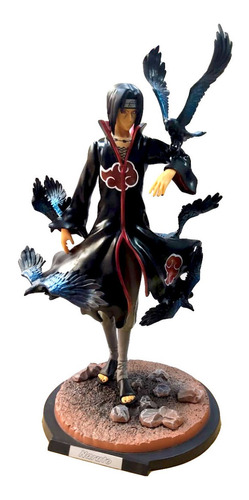 Naruto Shippuden Itachi Uchiha Con Cuervos Figura Grande