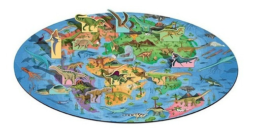 Imagen 2 de 8 de Puzzle 200 Piezas Con Libro El Mundo De Los Dinosaurios Edu