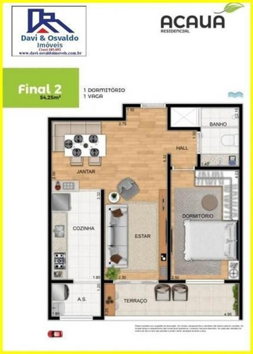 Apartamento 1 Dormitório Para Venda Em Praia Grande, Aviação, 1 Dormitório, 1 Banheiro, 1 Vaga - Ap00172_1-1343094