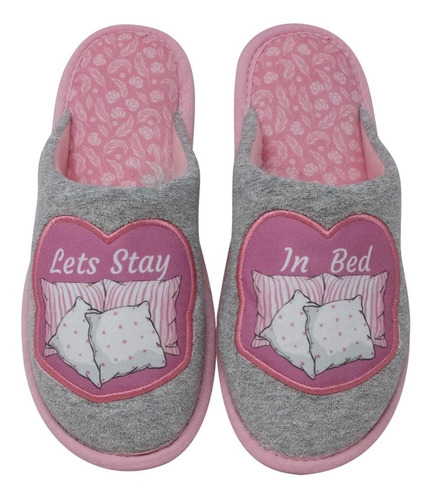 Pantuflas Para Dama Stay In Bed Color Gris