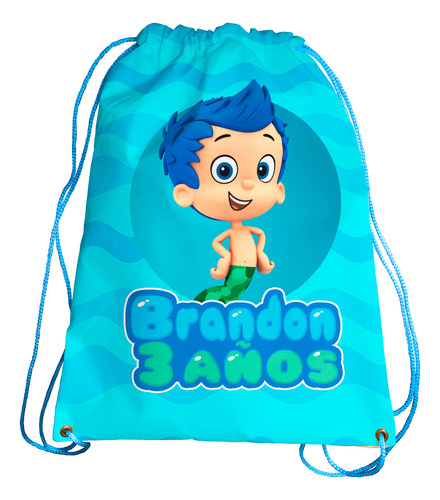 Morralitos Recuerdos Fiesta Bubble Guppies Personalizado 35u