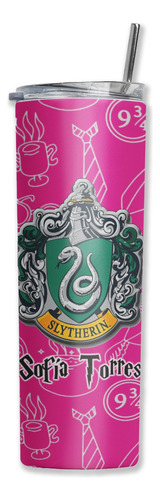 Termo Skinny Harry Portter Nombre Personalizado Slytherin Rosa