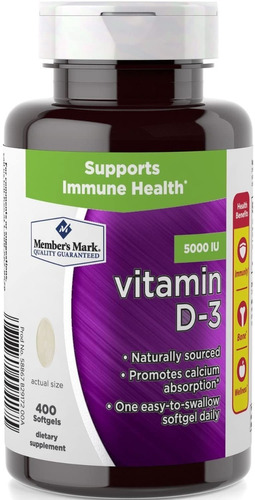 Vitamina D3 - 400 Capsulas Blandas - Unidad a $742
