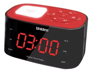 Radio Reloj Despertador Alarma Digital Fm Uniden Original
